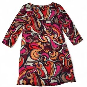 Maeve by Anthropologie Flavia dress with groovy paisley swirl pattern size XS